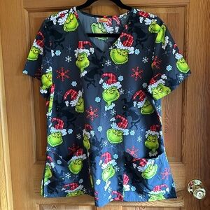 Grinch Woman’s Scrub Top